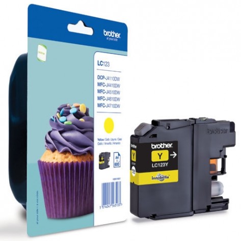 Мастилница Brother LC-123 Yellow Ink Cartridge for MFC-J4510DW - LC123Y