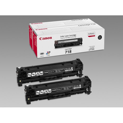 Тонер касета Canon CRG-718BK, 2Pk - 2662B005AA