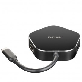 USB хъб D-Link 4-in-1 USB-C Hub with HDMI and Power Delivery - DUB-M420