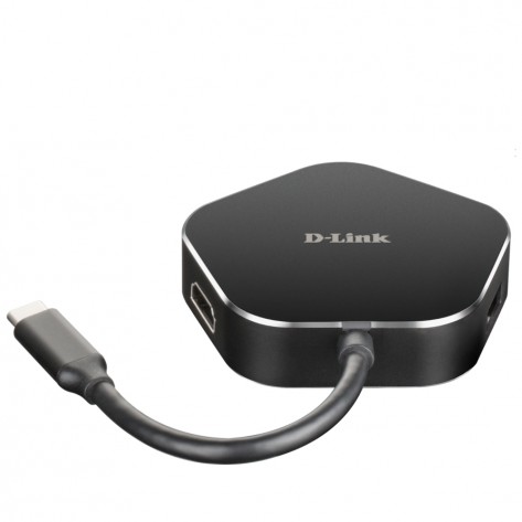 USB хъб D-Link 4-in-1 USB-C Hub with HDMI and Power Delivery - DUB-M420