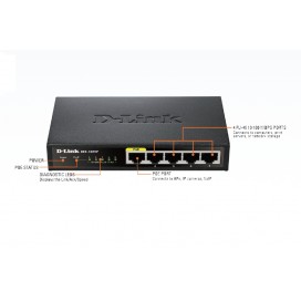 Комутатор D-Link 5-Port Fast Ethernet PoE Desktop Switch - DES-1005P