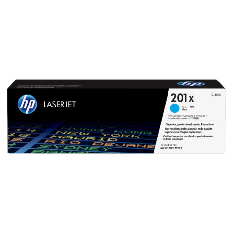 Тонер касета HP 201X High Capacity Cyan Original LaserJet Toner Cartridge  - CF401X
