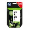 Мастилница HP 302 2-pack Black - X4D37AE