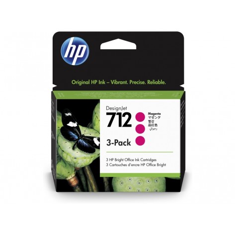 Мастилница HP 712 Magenta Ink Cartridge 3-Pack - 3ED78A