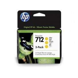 HP 712 Yellow Ink Cartridge 3-Pack - 3ED79A