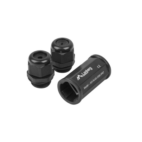 Конектор Lanberg RJ-45 inline coupler IP67 CAT.6 FTP waterproof - AD-RJ45-OS6-IP67