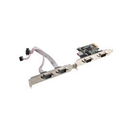 Мрежова карта Lanberg extension card PCI-express 4x com + low profile bracket - PCE-DB9-004