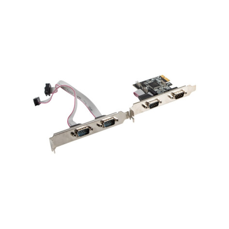 Мрежова карта Lanberg extension card PCI-express 4x com + low profile bracket - PCE-DB9-004