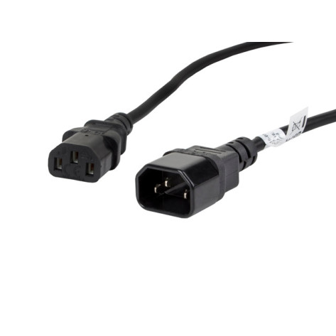 Кабел Lanberg extension power supply cable IEC 320 C13 -> C14 1.8m VDE - CA-C13E-11CC-0018-BK