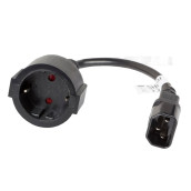 Кабел Lanberg extension power supply cable IEC 320 C14 -> Schuko  - CA-C14E-10CC-0018-BK