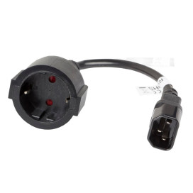 Lanberg extension power supply cable IEC 320 C14 -> Schuko  - CA-C14E-10CC-0018-BK