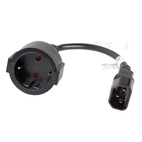 Кабел Lanberg extension power supply cable IEC 320 C14 -> Schuko  - CA-C14E-10CC-0018-BK