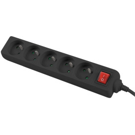 Разклонител Lanberg power strip 3m - PS1-05E-0300-BK