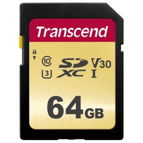 Памет Transcend 64GB SD card UHS-I U3 - TS64GSDC500S