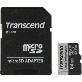 Памет Transcend 64GB microSD with adapter UHS-I U3 A2 Ultra Performance - TS64GUSD340S