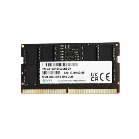 Памет Apacer 16GB Notebook Memory - DDR5 SODIMM 5600Hz - AS16GHB56CVBBGH