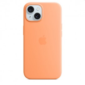 Apple iPhone 15 Silicone Case with MagSafe - Orange Sorbet - MT0W3ZM/A