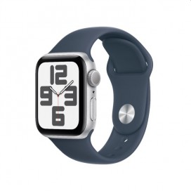 Смарт часовник Apple Watch SE2 v2 GPS 40mm Silver Alu Case w Storm Blue Sport Band - S - MRE13QC/A