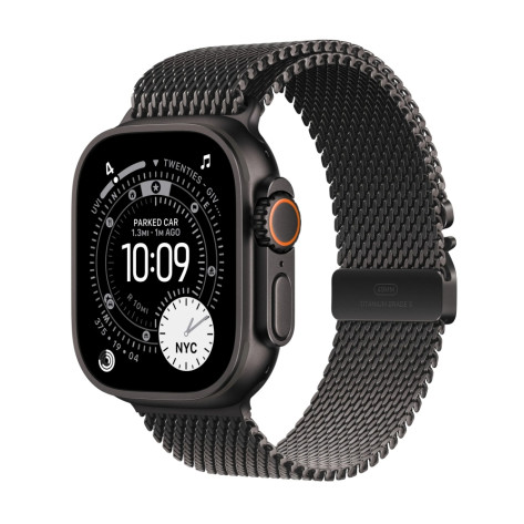 Часовник Apple Watch Ultra 3 Cellular 49mm Black Titanium Case with Black Titanium Milanese Loop - Large - MF1T4QP/A