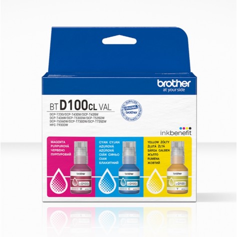 Консуматив Brother BTD100CLVAL Brother Coloured Multipack Ink Bottles - BTD100CLVAL