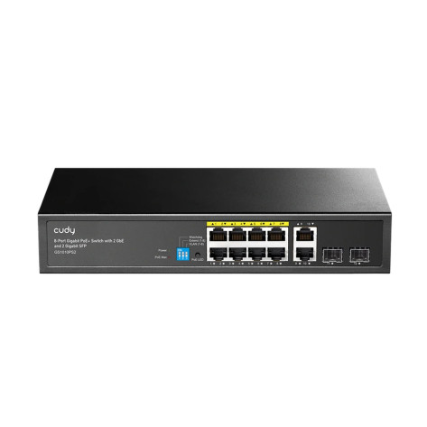 Комутатор Cudy GS1010PS2 8-Port Gigabit PoE+ Switch with 2 Gigabit Uplink ports and 2 Gigabit SFP slot 120W 8-10 - GS1010PS2