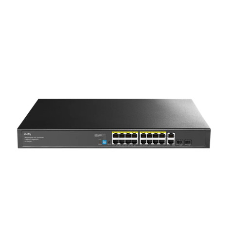 Комутатор Cudy GS1018PS2 16-Port Gigabit PoE+ Switch with 2 Uplink Gigabit Ports and 2 Gigabit SFP Slots 200W16-10 - GS1018PS2