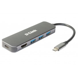USB хъб D-Link 5-in-1 USB-C Hub with HDMI - DUB-2333