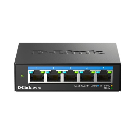Комутатор D-Link 5-Port Multi-Gigabit Unmanaged Switch - DMS-105