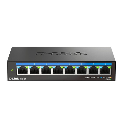 Комутатор D-Link 8-Port Multi-Gigabit Unmanaged Switch - DMS-108