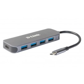 USB хъб D-Link USB-C to 4-Port USB 3.0 Hub with Power Delivery - DUB-2340