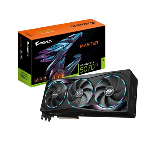 Видео карта Gigabyte Aorus GeForce RTX 5070 Ti 16GB GDDR7 Master - GV-N507TAORUS.M-16GD