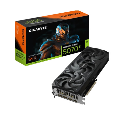 Видео карта Gigabyte GeForce RTX 5070 Ti 16GB GDDR7 Windforce OC - GV-N507TWF3OC-16GD