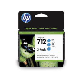 HP 712 Cyan Ink Cartridge 3-Pack - 3ED77A