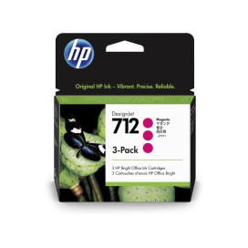 HP 712 Magenta Ink Cartridge 3-Pack - 3ED78A HP 712 Magenta Ink Cartridge 3-Pack - 3ED78A