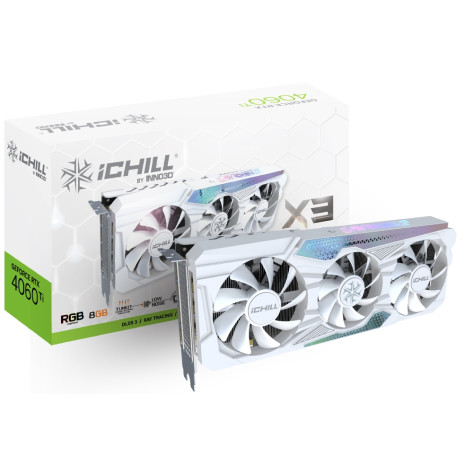 Видео карта Inno3D GeForce RTX 4060 Ti 8GB GDDR6 iChill X3 White - C406T3-08D6X-17113280