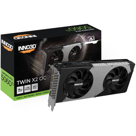 Видео карта Inno3D GeForce RTX 5060 Ti 16GB GDDR7 Twin X2 OC - N506T2-16D7X-191073N