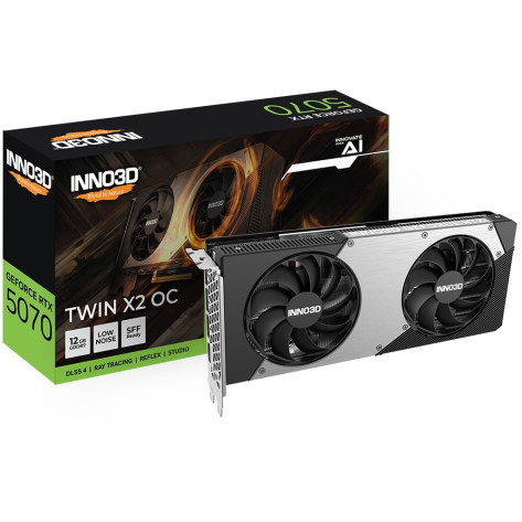 Видео карта Inno3D GeForce RTX 5070 12GB GDDR7 Twin X2 OC - N50702-12D7X-195064N