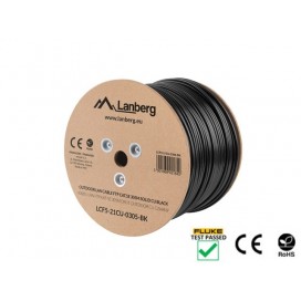 Lanberg LAN cable CAT.5e ftp 305m solid outdoor cu black fluke passed
