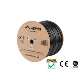 Lanberg LAN cable CAT.5e utp 305m solid outdoor gel-filled cu black fluke passed Lanberg LAN cable CAT.5e utp 305m solid outdoor gel-filled cu black fluke passed