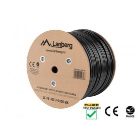 Lanberg LAN cable CAT.6 utp 305m solid outdoor gel-filled cu black fluke passed