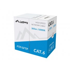 Lanberg Lan Cable FTP Cat.5e 305m Solid CU CPR Fluke Passed Grey - LCF6-11CU-0305-S