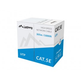 Lanberg Lan Cable UTP Cat.5e 305m Solid CCA Blue - LCU5-10CC-0305-B