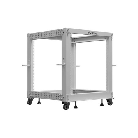 Комуникационен шкаф Lanberg open rack 19" 12U 600x600-1100 adjustable - OR01-6112-S