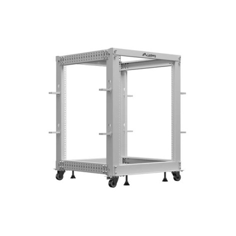 Комуникационен шкаф Lanberg open rack 19" 15U 600x600-1100 adjustable - OR01-6115-S