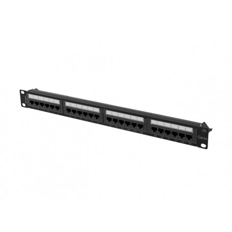 Пач панел Lanberg patch panel 24 port 1U 19" CAT.6a utp black - PPUA-1024-B