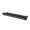 Пач панел Lanberg patch panel 24 port 1U 19" CAT.7 ftp with cable organizer shielded black - PPS7-1024-B