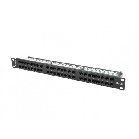 Пач панел Lanberg patch panel 48 port 1U CAT.6 - PPU6-1048-B