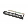 Пач панел Lanberg patch panel blank 12 port 1U 10" ftp for keystone modules black v2 - PPKS-9212-B