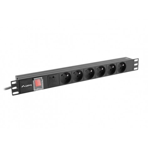 Разклонител Lanberg power distribution unit  - PDU-06E-0200-BK