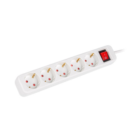 Разклонител Lanberg power strip 3m 5x Schuko outlets with circuit breaker quality-grade copper cable - PS1-05F-0300-W